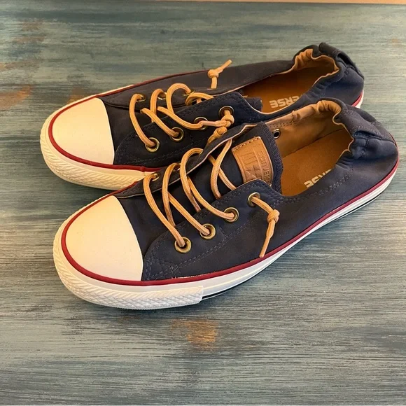 Converse Chuck Taylor All Star Navy Sneakers with Red Trim - Picture 1 of 9